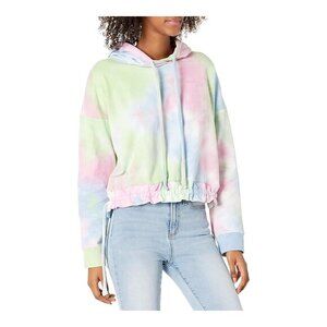 BlankNYC "Tease Me" Tie Dye Cropped Hoodie Women's Pullover Sweatshirt NWT